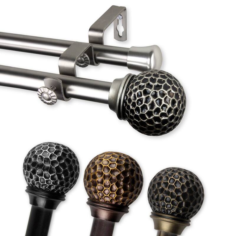 InStyleDesign Ewan Adjustable Double Curtain Rod 13/16 inch dia.