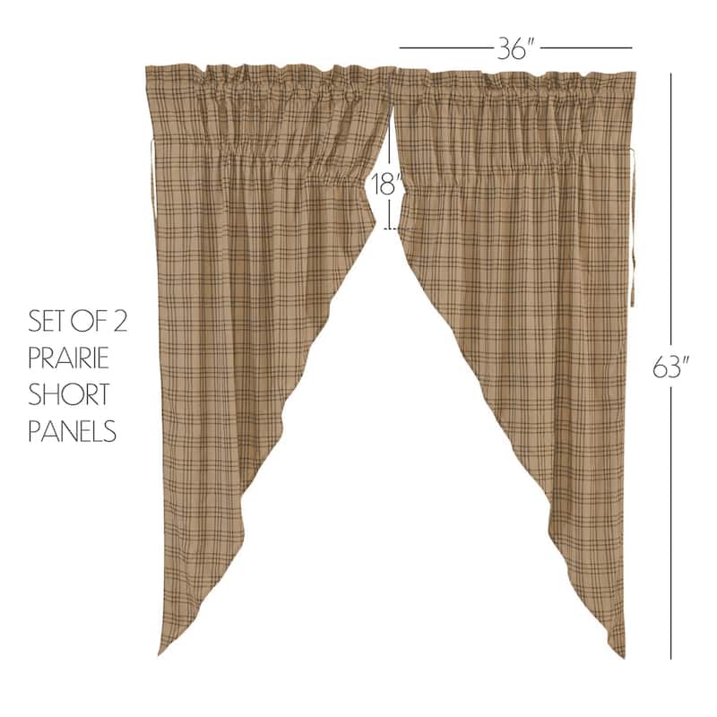 Sawyer Mill Charcoal Plaid Prairie Short Panel Set of 2