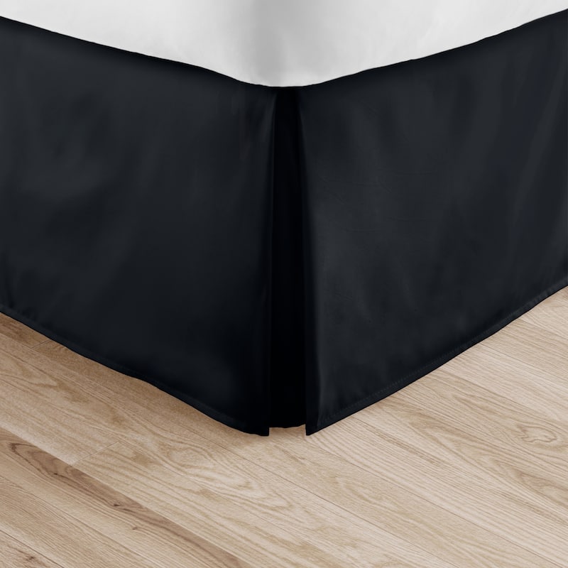 Becky Cameron Pleated 14-inch Drop Bed Skirt - Queen - Black