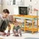 preview thumbnail 3 of 7, Multicolor Kids Wooden Toy Workbench with 2 Storage Baskets and Blackboard - 33" x 14.5" x 31.5" (L x W x H)