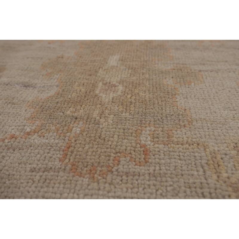 Transitional Oushak Vegetable Dye Turkish Rug Hand-Knotted Wool Carpet - 5'11"x 9'0"