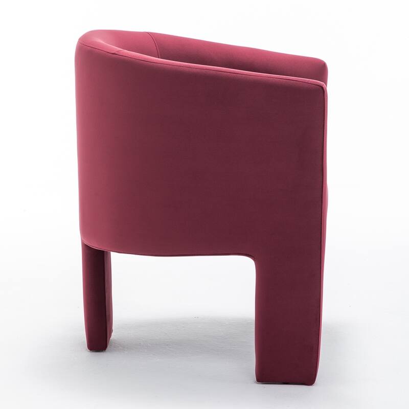 SEYNAR Modern Velvet Accent Chair, Upholstered Barrel Chair with Unique Solid Base for Living Room Soft Club Chair Set of 2