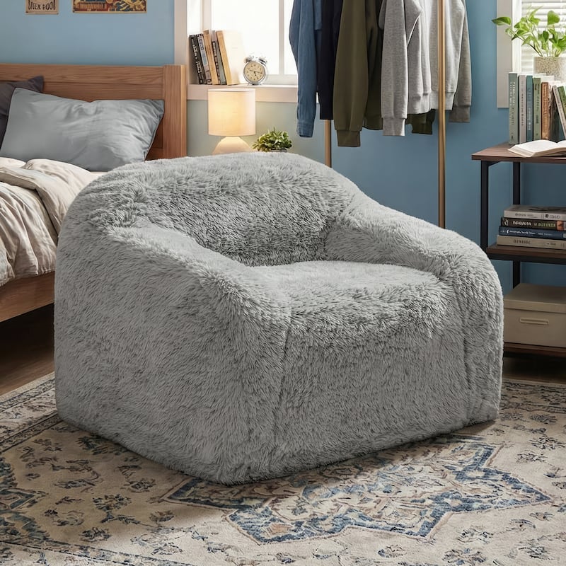 Furniture of America Phael Modern 42-inch Upholstered Foam Compressed Sofa Chair - Fog Grey