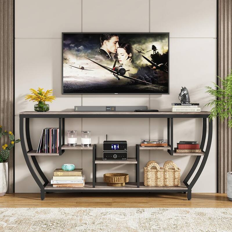 70.9 Inch Extra Long Console Table with Shelves,Sofa Console Table