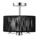 preview thumbnail 9 of 7, KAWOTI 3-Light Semi-Flush Mount Ceiling Lights with Black Rattan Shade - 12in Diameter 12in Diameter