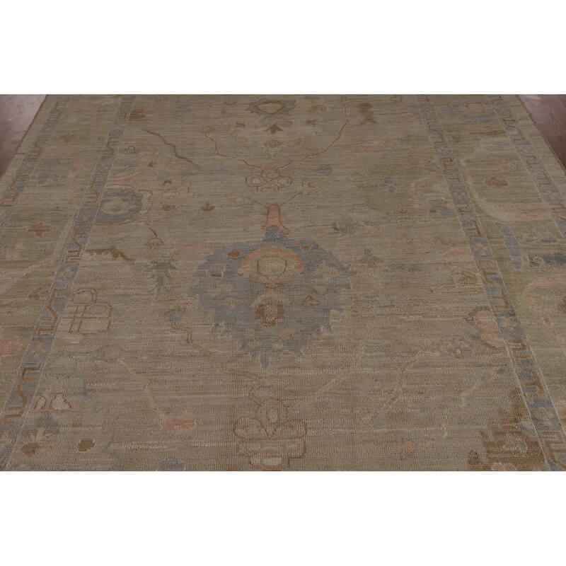 Earth Tone Oushak Turkish Area Rug Handmade Wool Carpet - 6'7"x 9'6"