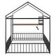 preview thumbnail 11 of 32, Metal Full Size Bed House Bed with Desk,Smart Storage and USB Ports,Kids Bed Design