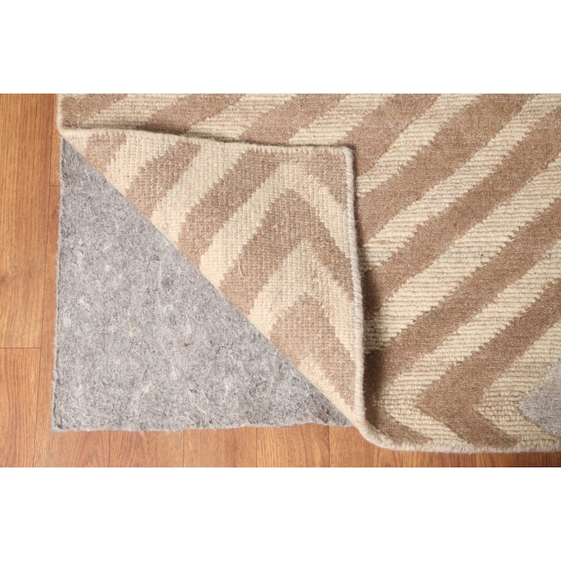 Geometric Modern Oriental Area Rug Handmade Wool Carpet - 8'11" x 11'8"