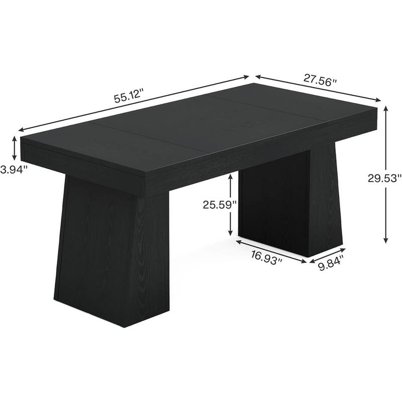 55 Inches Rectangular Dining Room Table, Brown