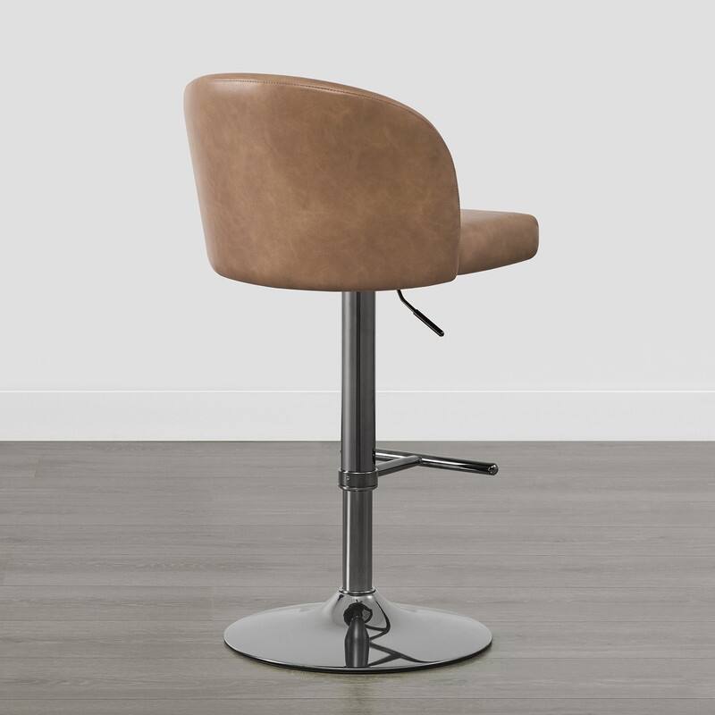 Spruce & Spring Charlotte Modern Adjustable Swivel Bar Stools Set with Arched Footrest