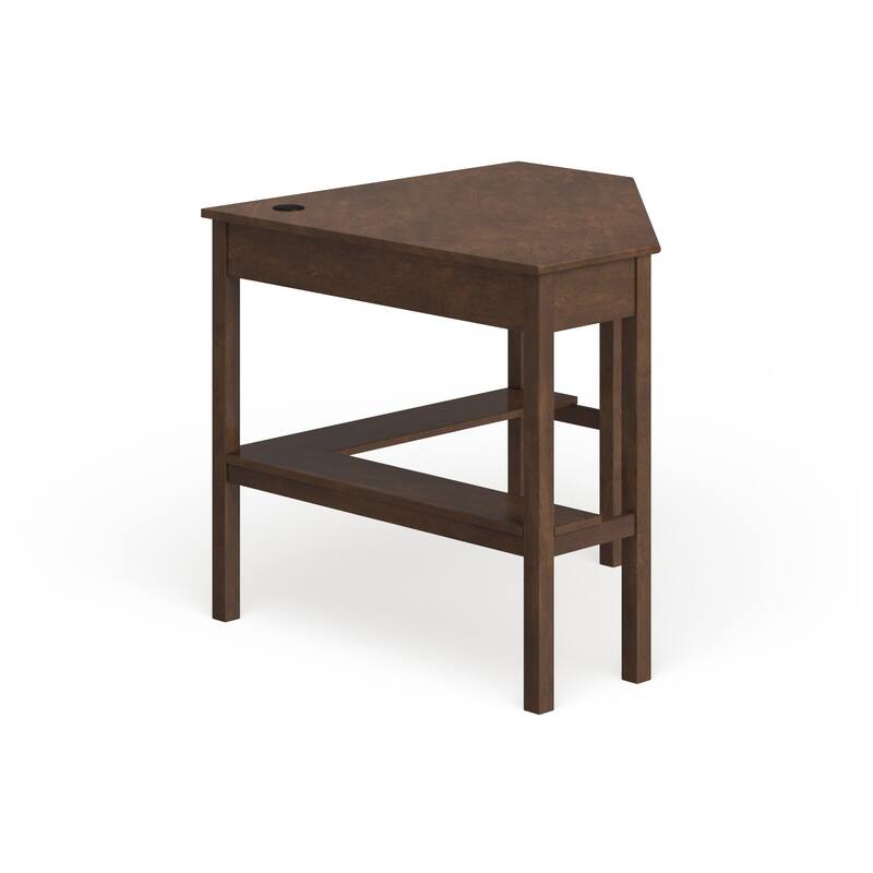 SEI Furniture Crescent Espresso Wood Corner Computer Desk