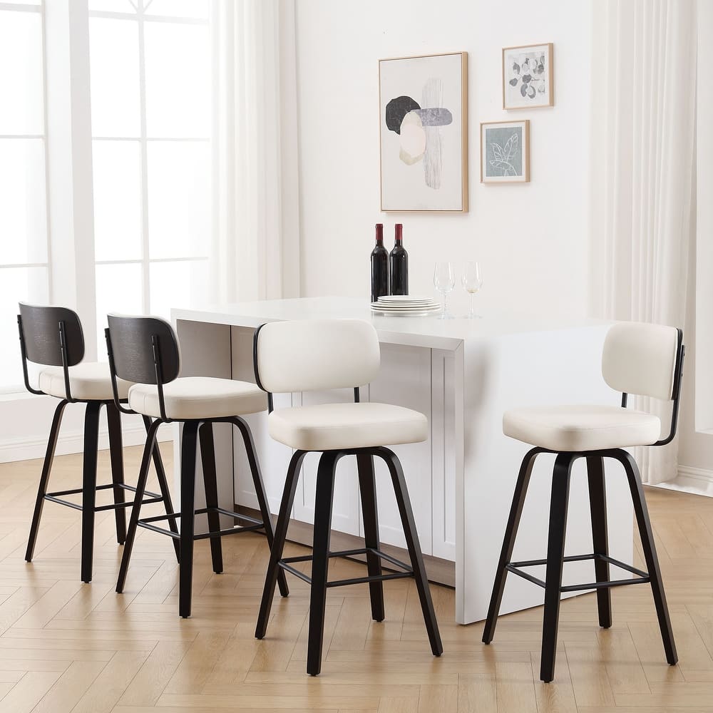 26"/29" Swivel Counter/Bar Stools with Black Bentwood Legs