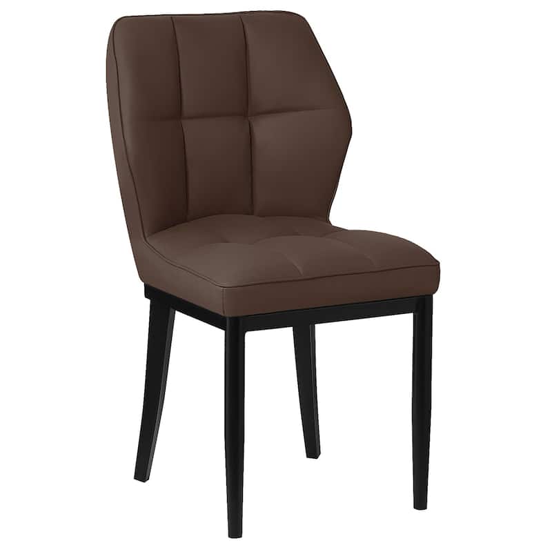 Checkered Faux Leather Upholstered Dining Chairs, Set of 2/4 - 33.7"H x 17.4"W x 17.4"D