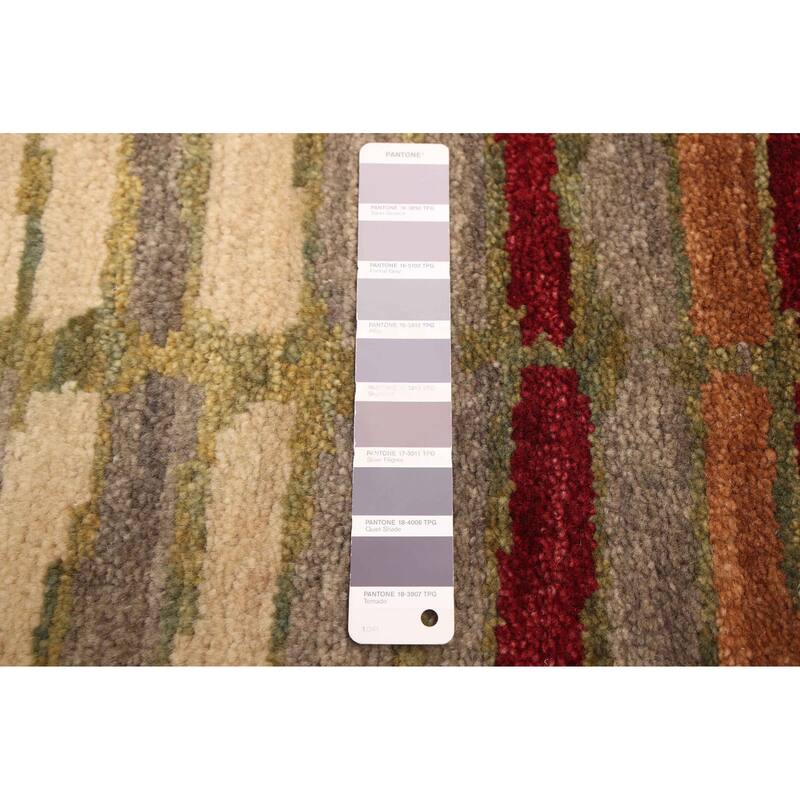 ECARPETGALLERY Hand-knotted Peshawar Ziegler Grey, Red Wool Rug - 4'7 x 6'4