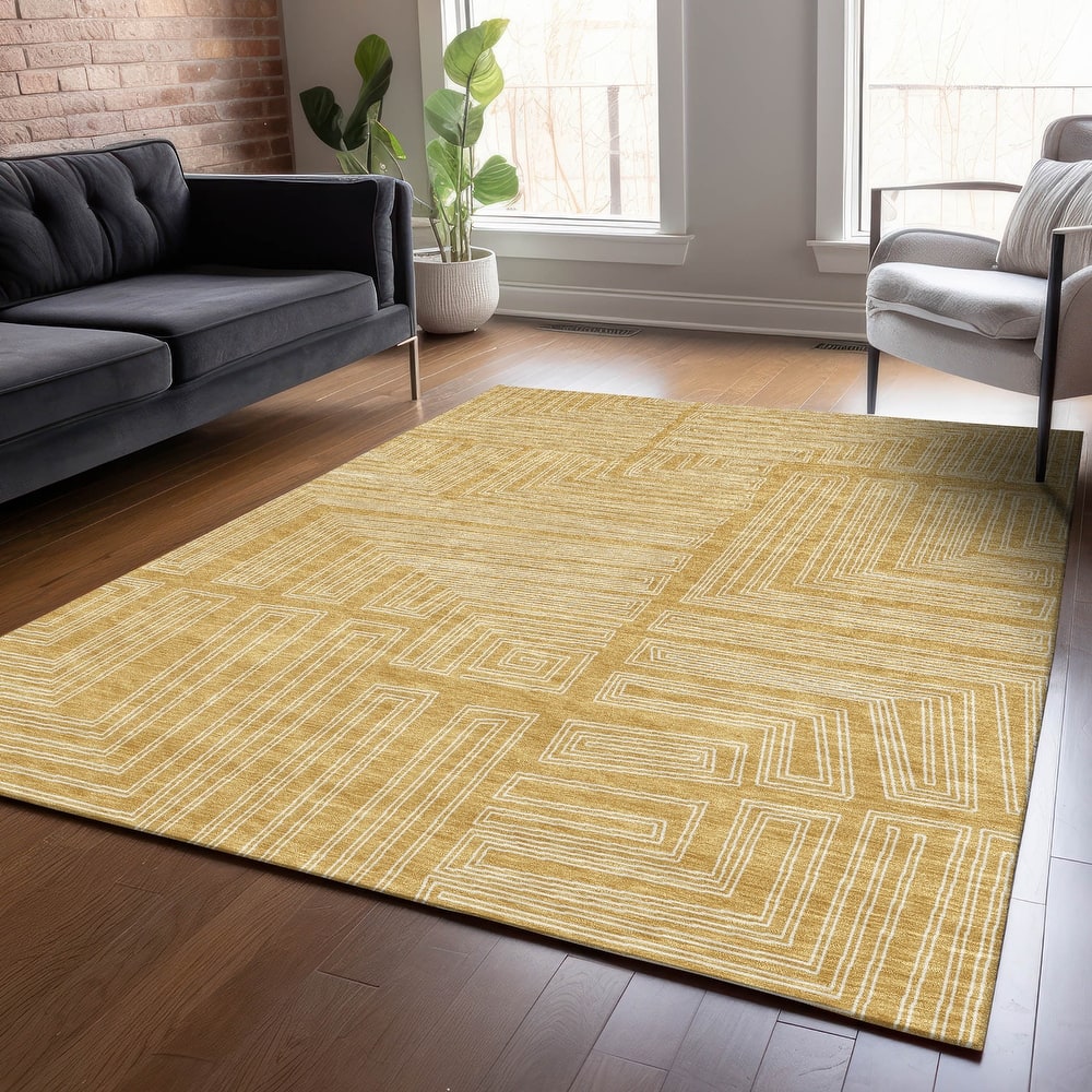 Machine Washable Indoor/ Outdoor Contemporary Stack Chantille Rug