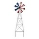 preview thumbnail 3 of 7, Glitzhome 41.25"H Stars & Stripes Metal Wind Spinner Wall decor Yard Stake