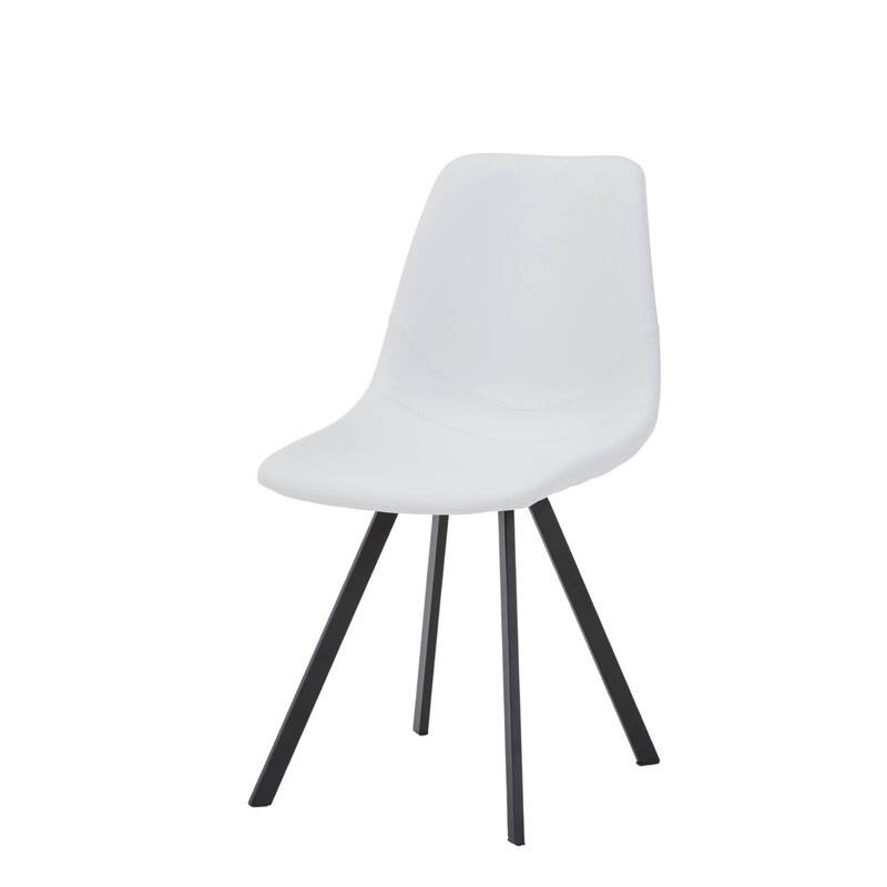 Markley Modern Ergonomic Leather Dining Chair with Black Steel Legs, Scratch-Resistant & Comfortable Kitchen Chair