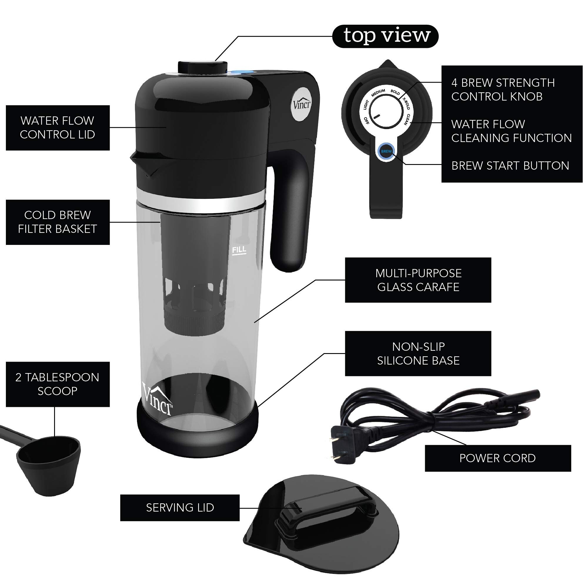 Express Cold Brew Electric Cold Brew Coffee Maker in 5 minutes 4 Brew Strength Settings Cleaning Cycle Glass Carafe Bed Bath Beyond 40376944