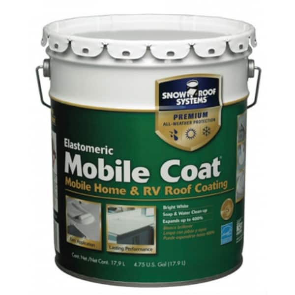 Shop Snow Roof Mc 5 Mobile Coat Reflective Elastomeric Roof Coating White 4 75 Gal Overstock 25361159