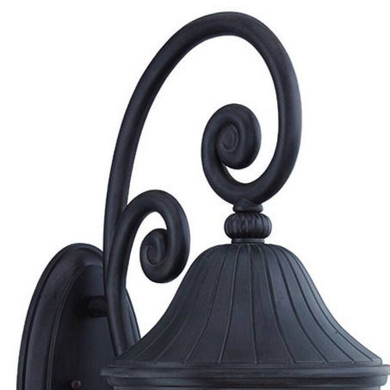Matte Black Glass Shade Wall Light with Frosted Finish Dimmable LED - 16.75” x 12” x 30” (D x W x H)