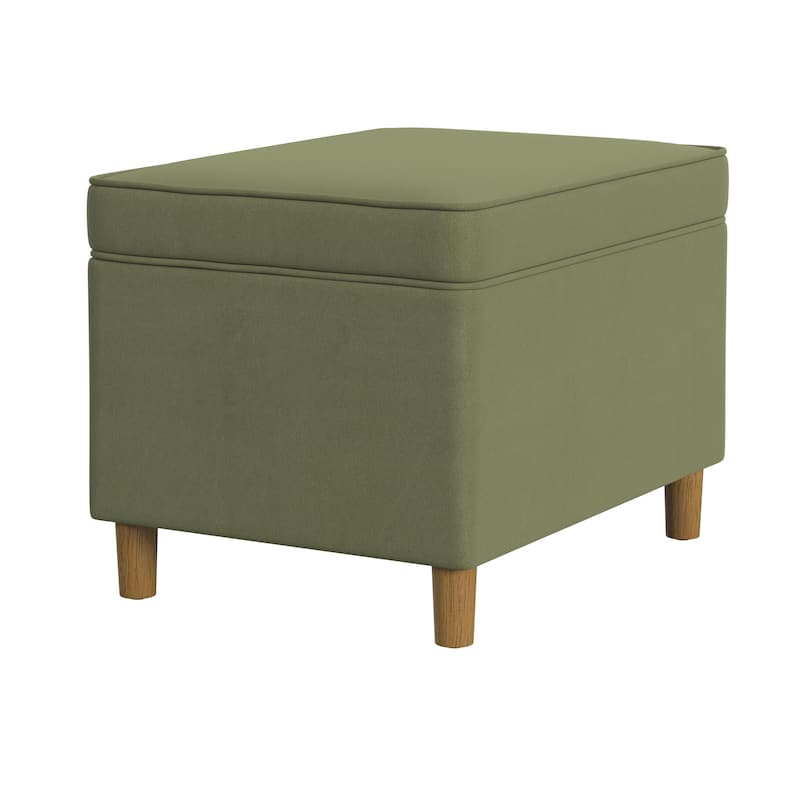 Dinah 24" Storage Ottoman with Cone Wood Legs