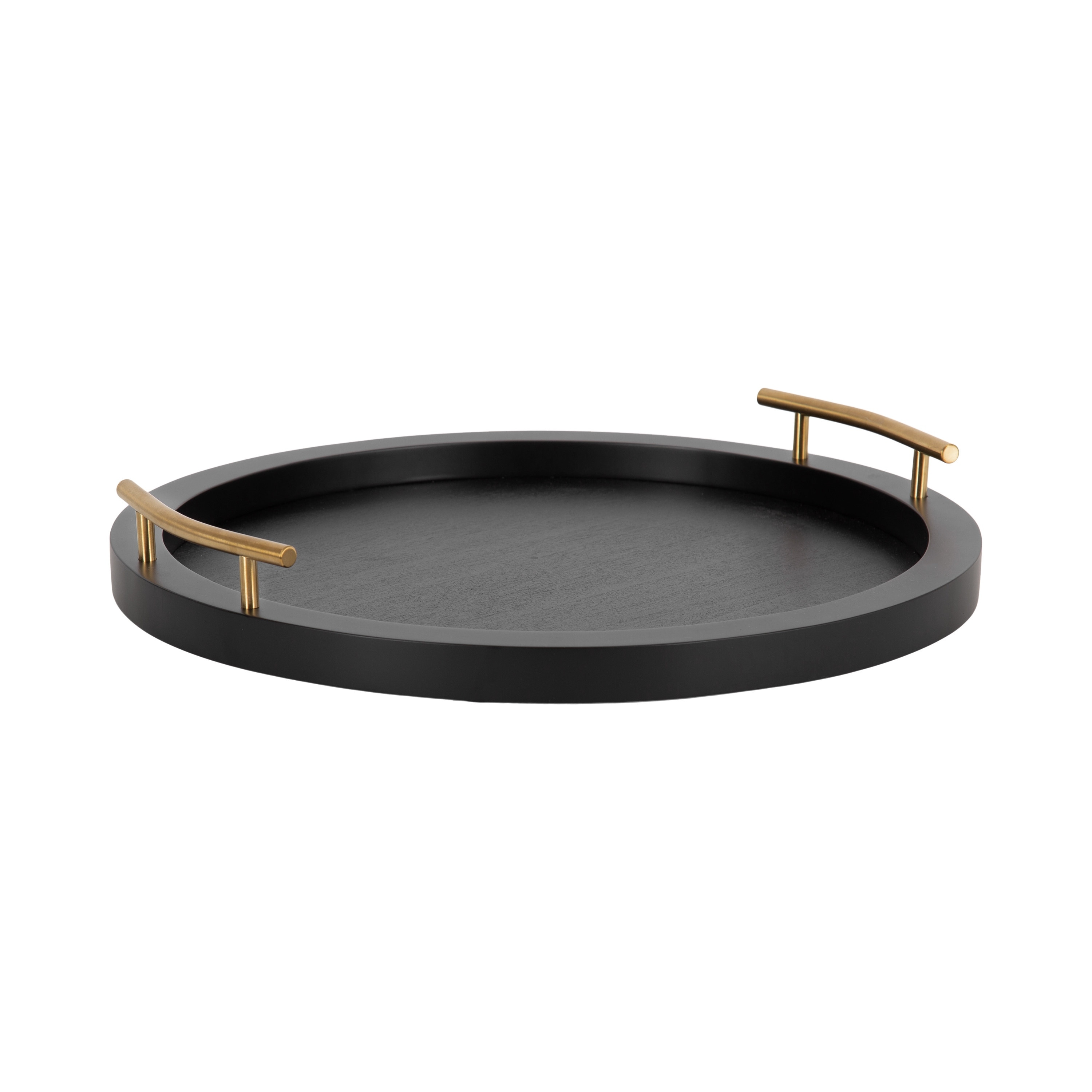 Kate and Laurel Halsey Wood Round Decorative Tray