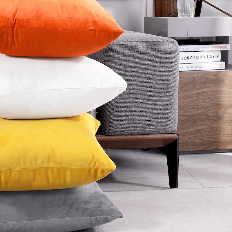 Deconovo Velvet Throw Pillow Covers 4 PCS (Cover Only)