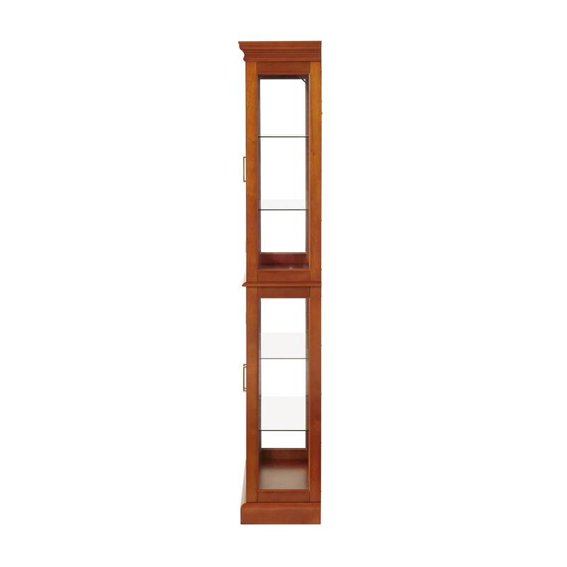 6 Tier Lighted Curio Diapaly Cabinet with Adjustable Shelves