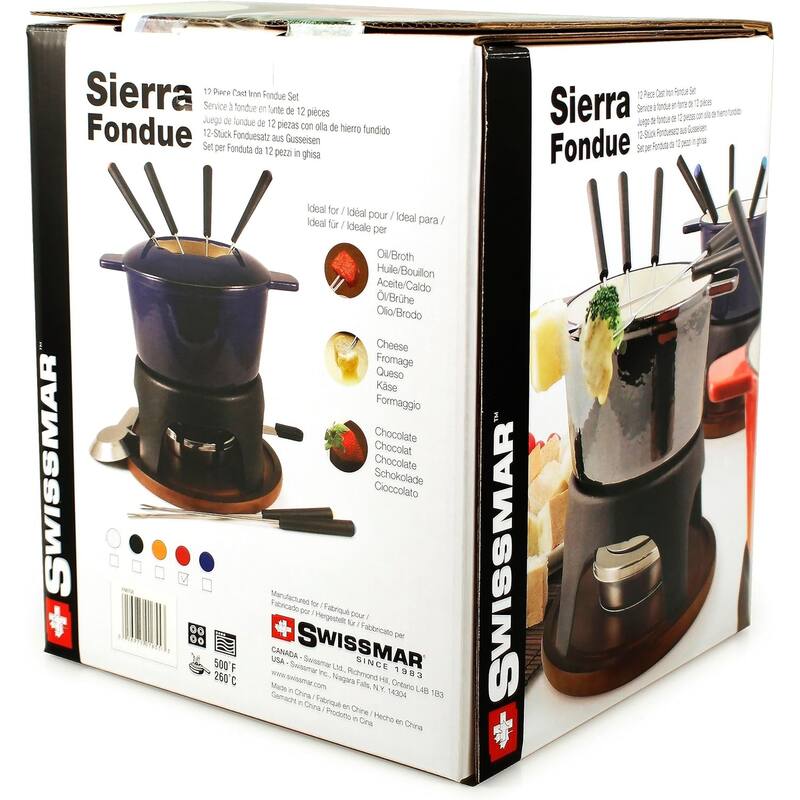 Swissmar Sierra 11-Piece Cast Iron Fondue Set, Cherry Red