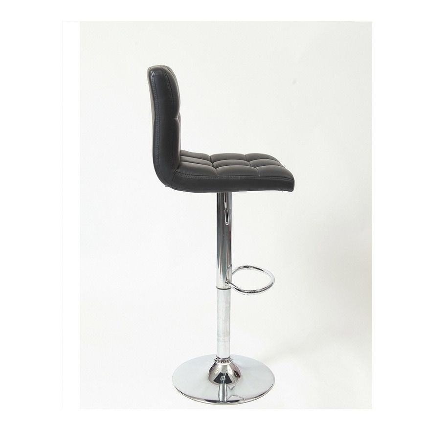 Swivel Faux Leather Adjustable Hydraulic Bar Stool, Set of 2