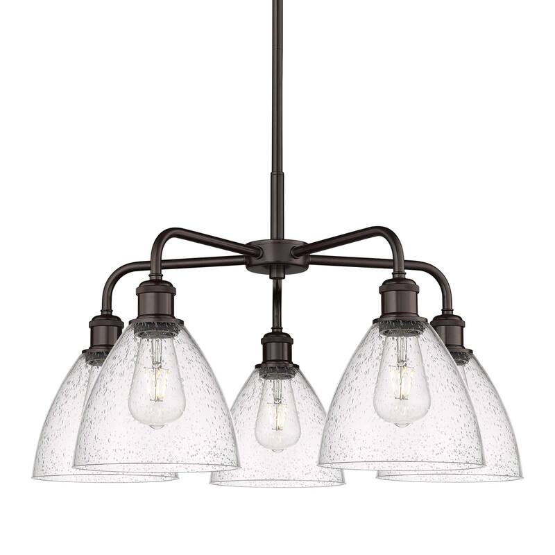 Innovations Lighting 516-5CR-16-26 Bristol Glass Chandelier Bristol - Oil Rubbed Bronze / Seedy