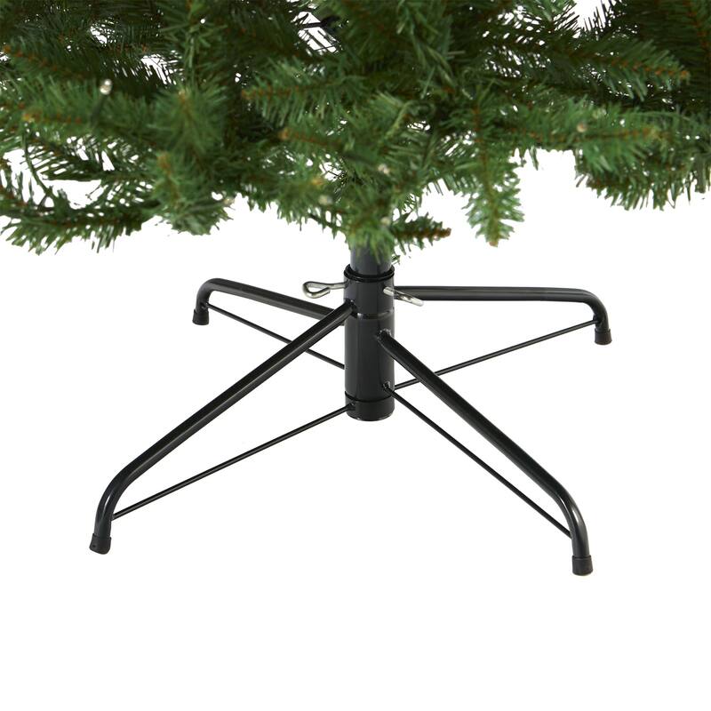 7.5Ft Artificial Christmas Tree with Lights - Green Valley Fir, Holiday Decor, Winter Tree, Festive Evergreen - 84