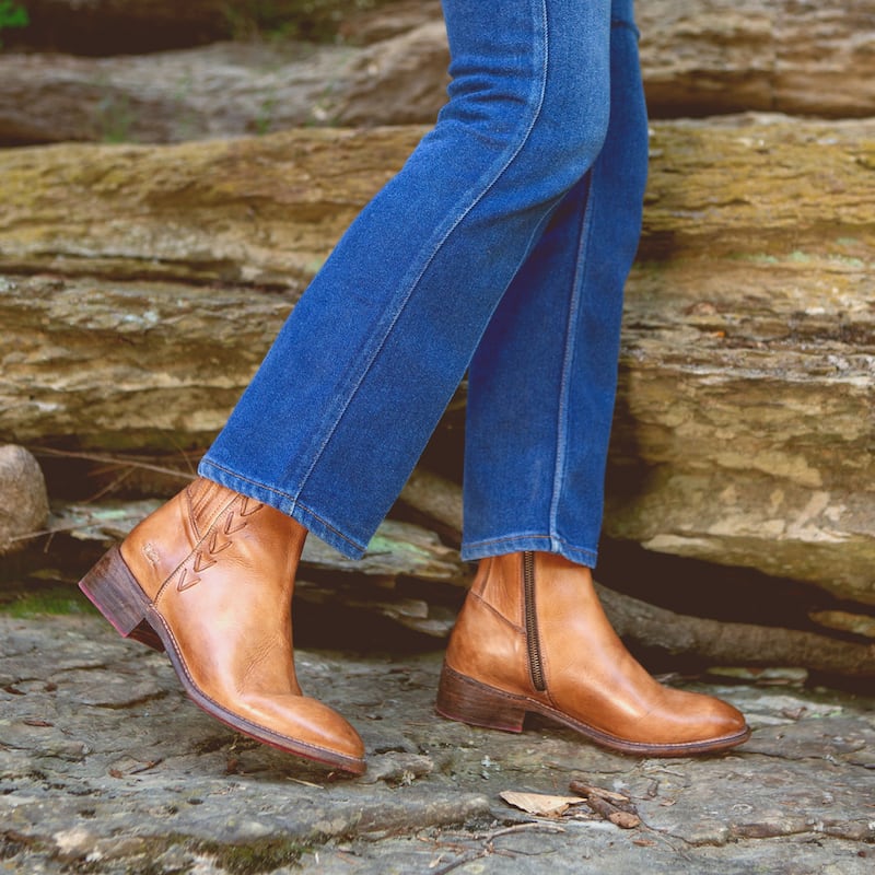 Bed Stu Women's Alina Leather Ankle Boot - 7 - Tan Rustic