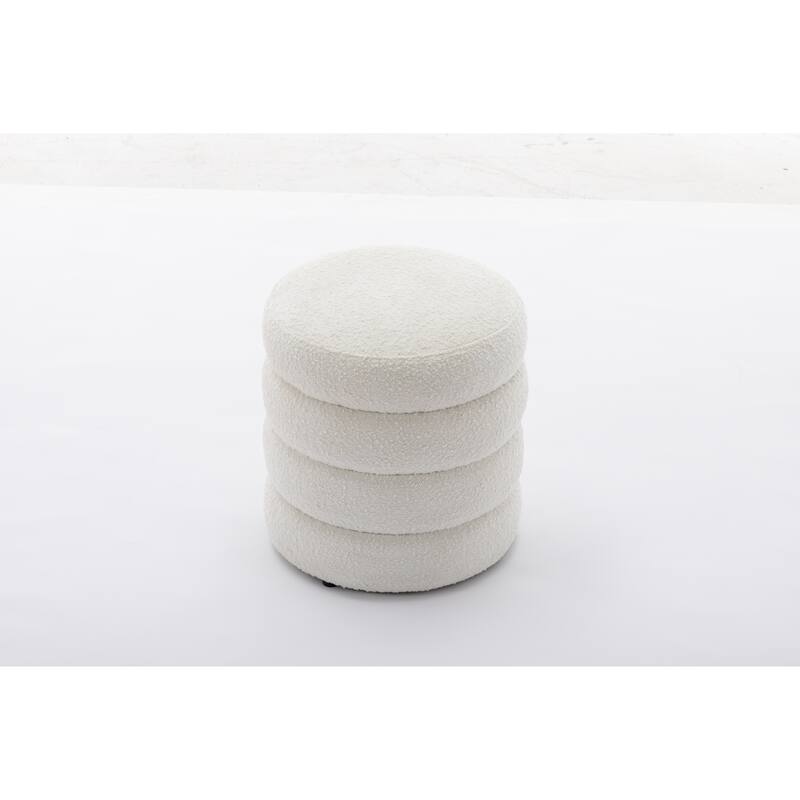Velvet Round Footrest Ottoman