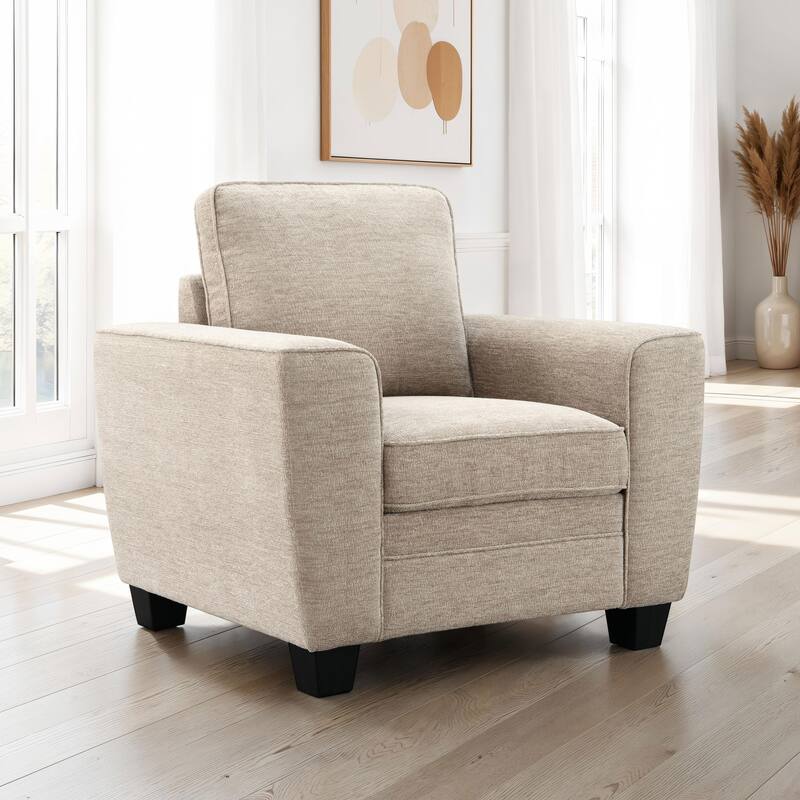 Furniture of America Maevy 3-Piece Taupe Chenille Sofa Set with Accent Pillows