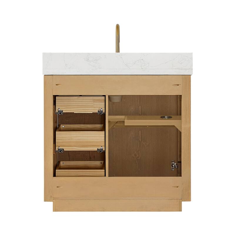 Cadiz Bath Vanity with Composite Stone Top and Mirror