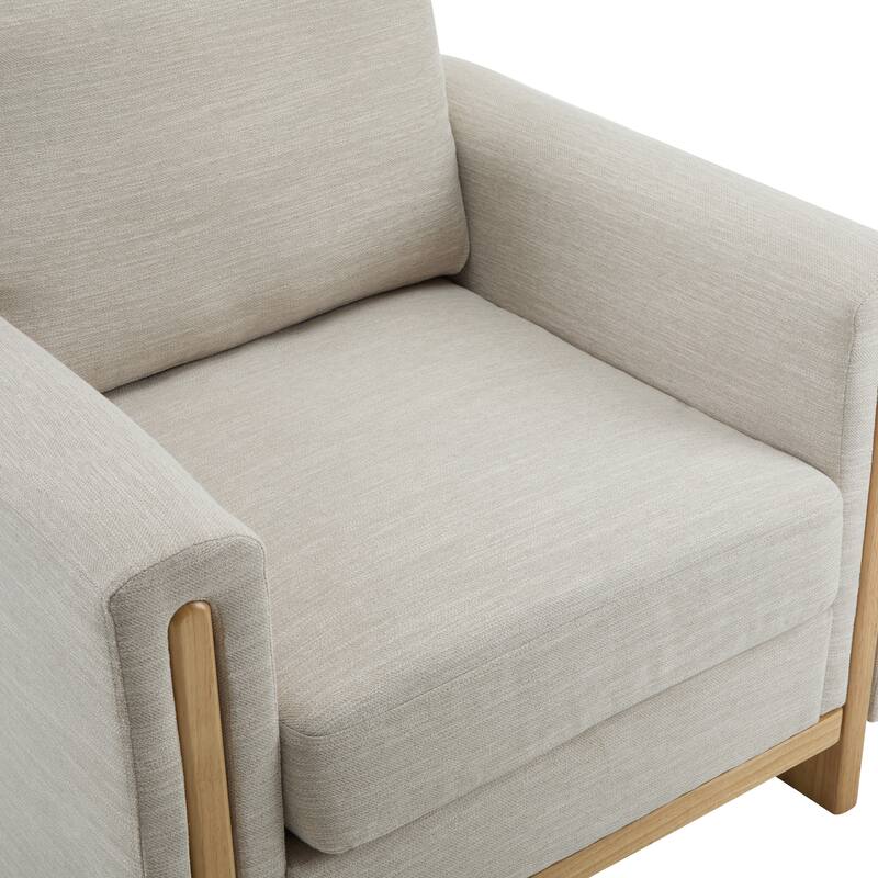 Christopher Knight Home - Harmonia Upholstered Armchair with Solid Wood Frame and Plush Cushioning