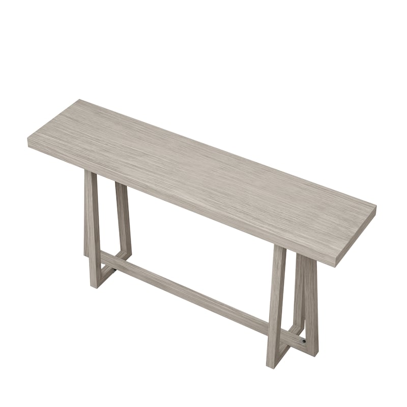 GDFStudio Theryn Magnesium Oxide Console Table with Wood Grain Design and Versatile Use