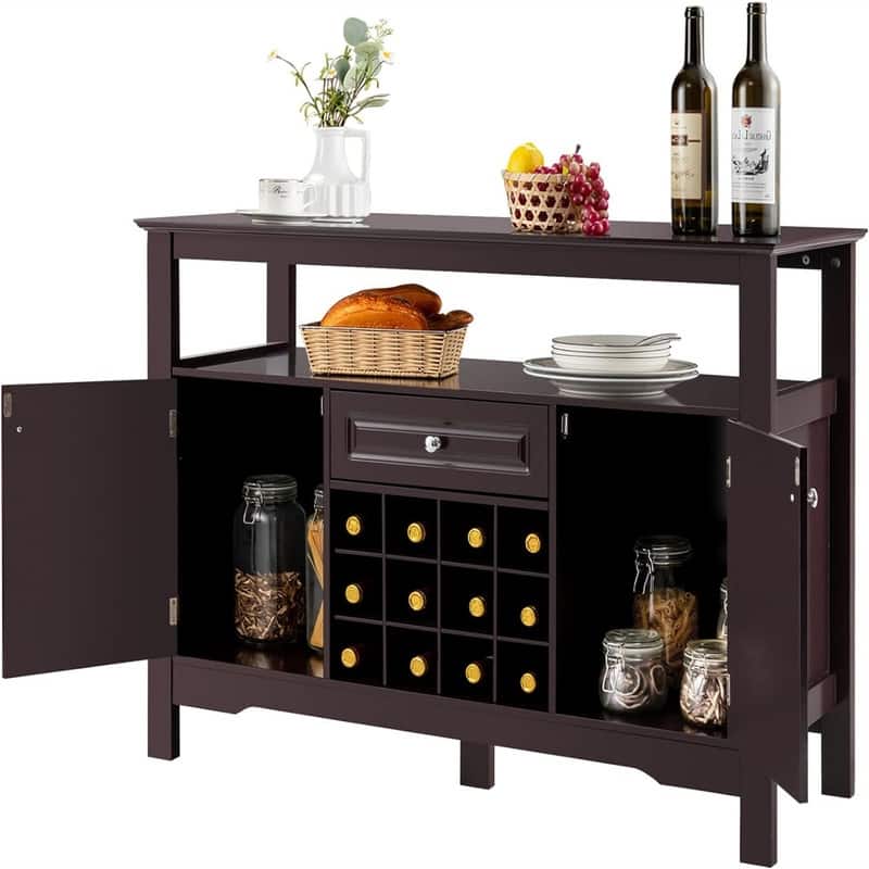 Kitchen Sideboard Buffet Storage Cabinet - 16"D x 46"W x 32.5"H