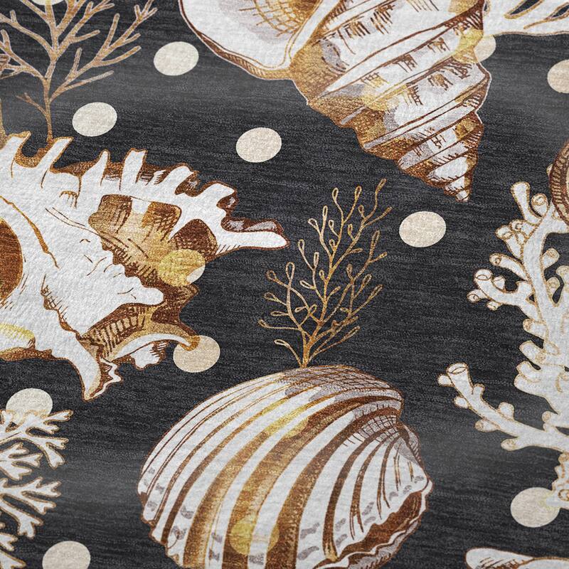 Premium Machine Washable ASB185 Seashells Sherpa Throw Blanket