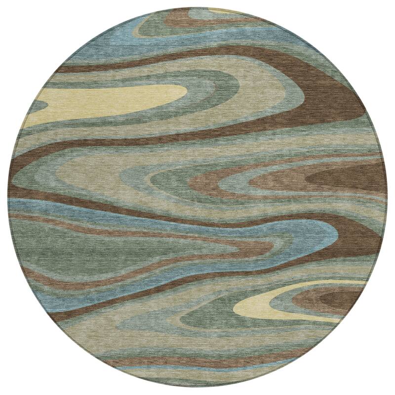 Machine Washable Indoor/ Outdoor Abstract Busey Chantille Rug