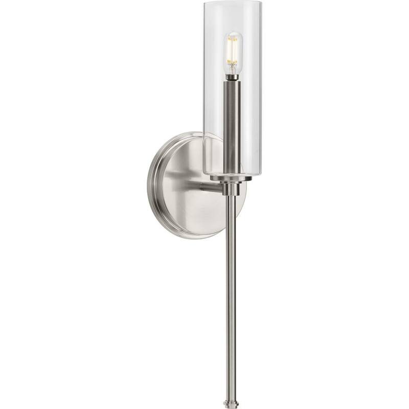 Elara Collection One-Light New Traditional Brushed Nickel Wall Light - 5.75 in x 4.37 in x 16.62 in