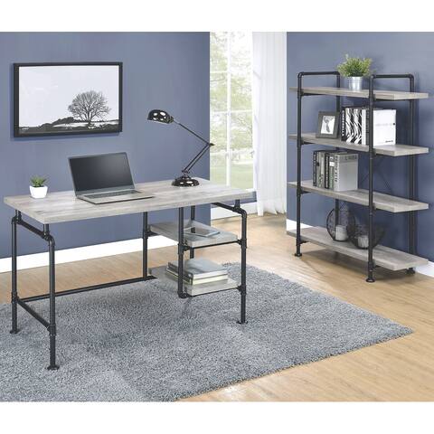 Modern Industrial Design Home Office Collection with Metal Pipe Frame