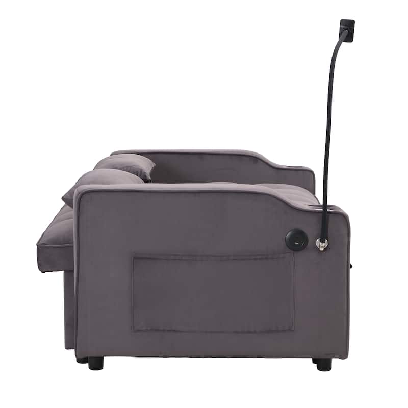 Sofa Bed with Trundle Charcoal Grey
