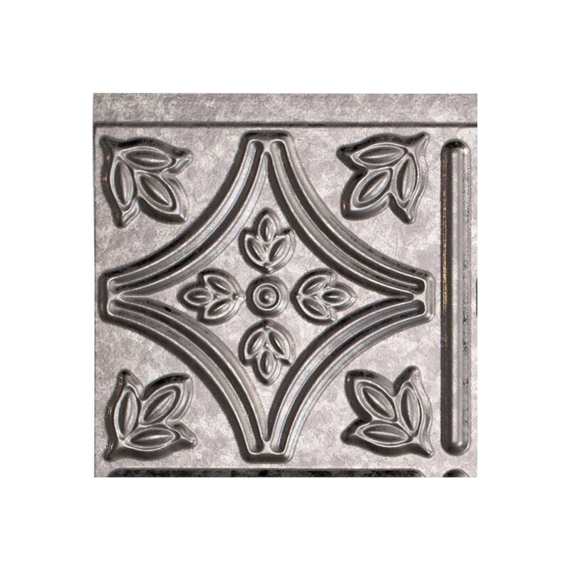 FASÄDE Traditional Style 1 Decorative Vinyl Backsplash Panel - 6x6 Inch Sample - Galvanized Steel