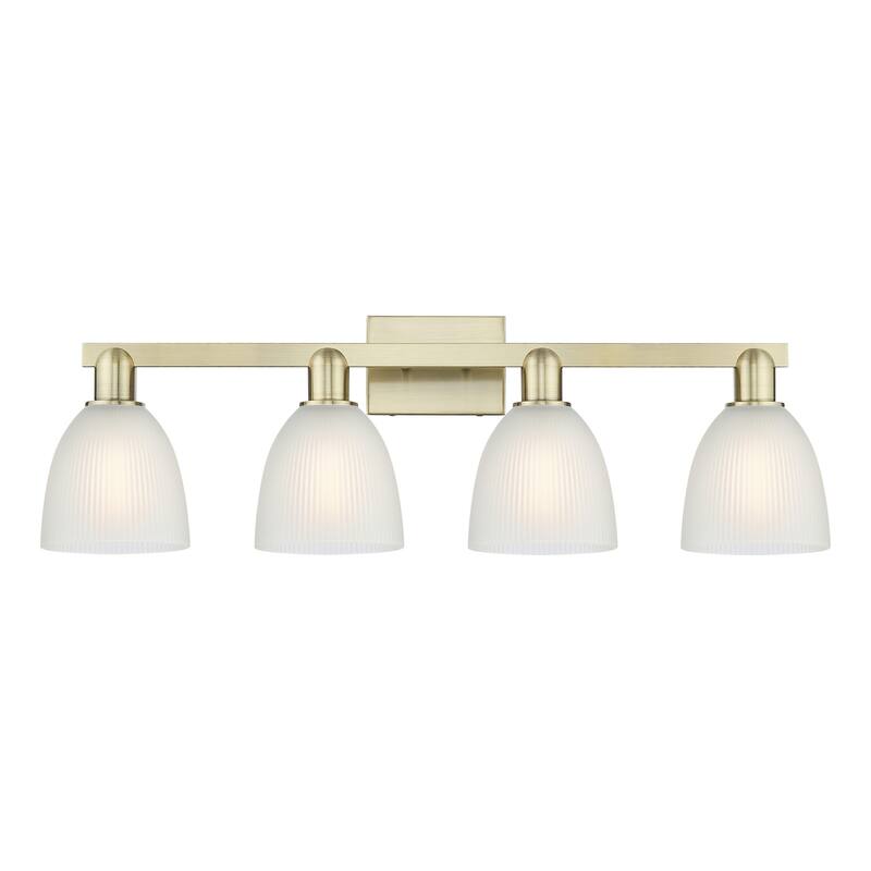 Innovations Lighting 716-4W-11-33 Castile Vanity Castile 4 Light 33" - Antique Brass / White