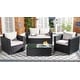 preview thumbnail 5 of 48, SAFAVIEH Outdoor Patio Furniture Machie 4-Piece Conversation Set