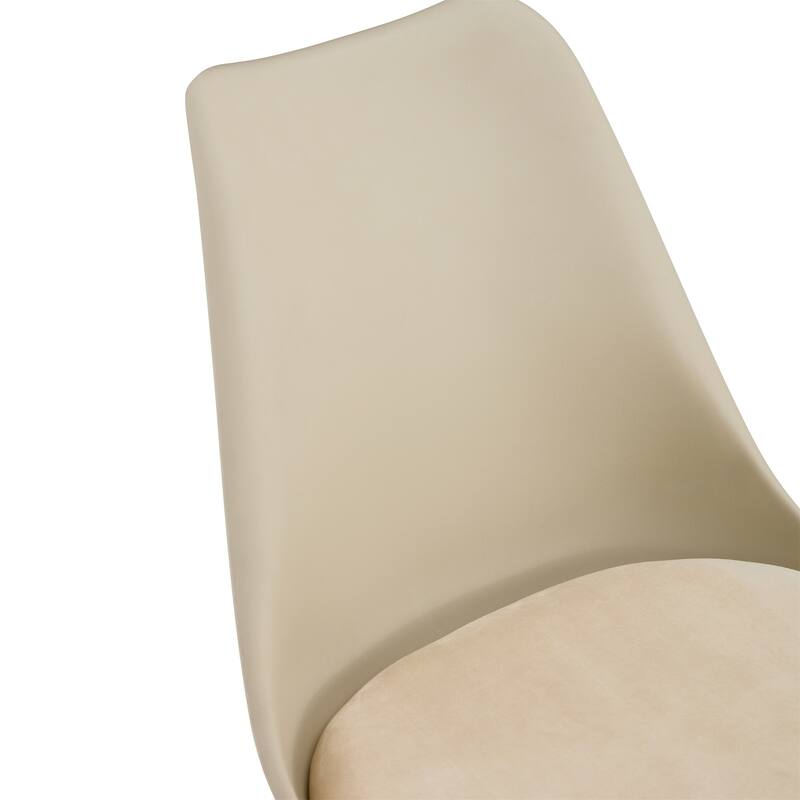 Modern Dining Chairs with Plastic Seat and Metal Legs (Set of 4)