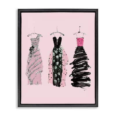 Stupell Abstract Fashion Gowns Framed Floater Canvas Wall Art Design By Sally Swatland