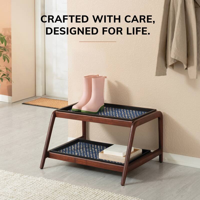 Jani Double-Tier Brown Stand 2-Pair Rubber Boot Trays